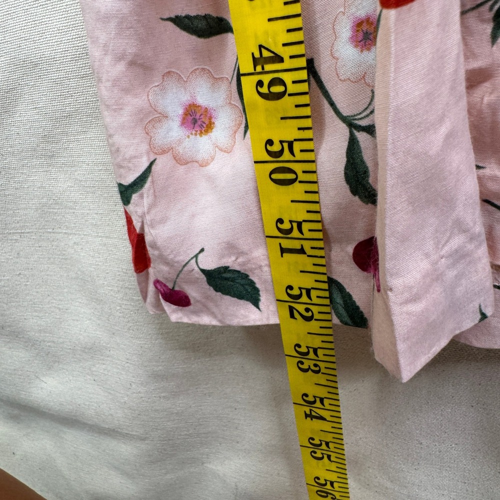 Jeffrey & Dara Vintage Cherry Print Smocked Midi Dress 8 Pink Cottagecore 90s - Picture 9 of 14